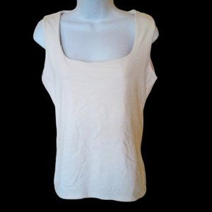 White Square Neck Tank Top Fits Large